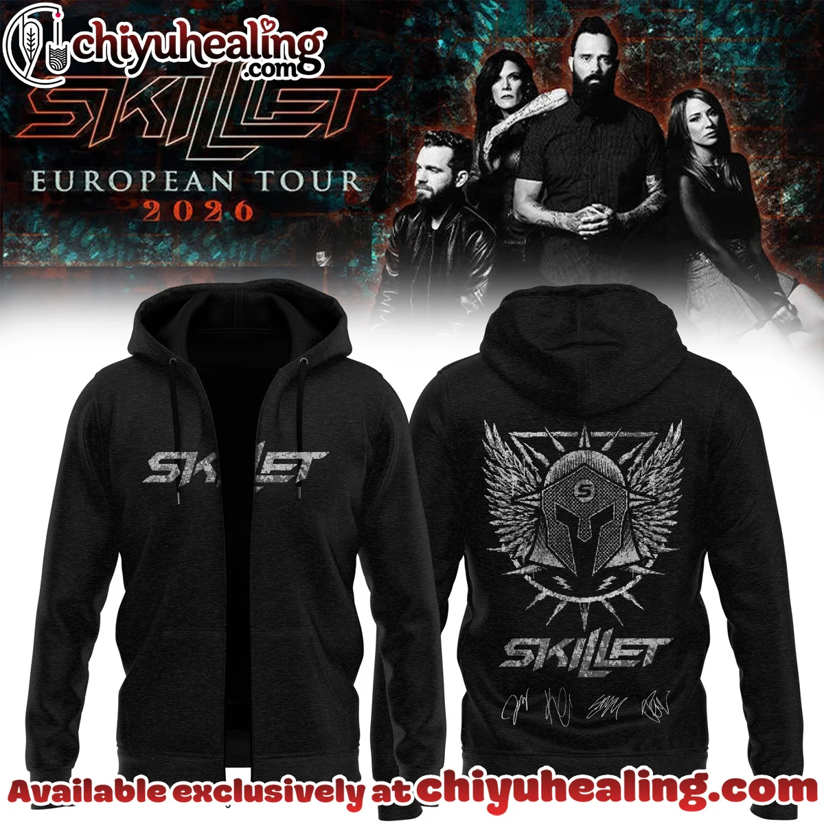 SKILLET EUROPEAN TOUR Signature T-Shirt & Hoodie (Design 7)