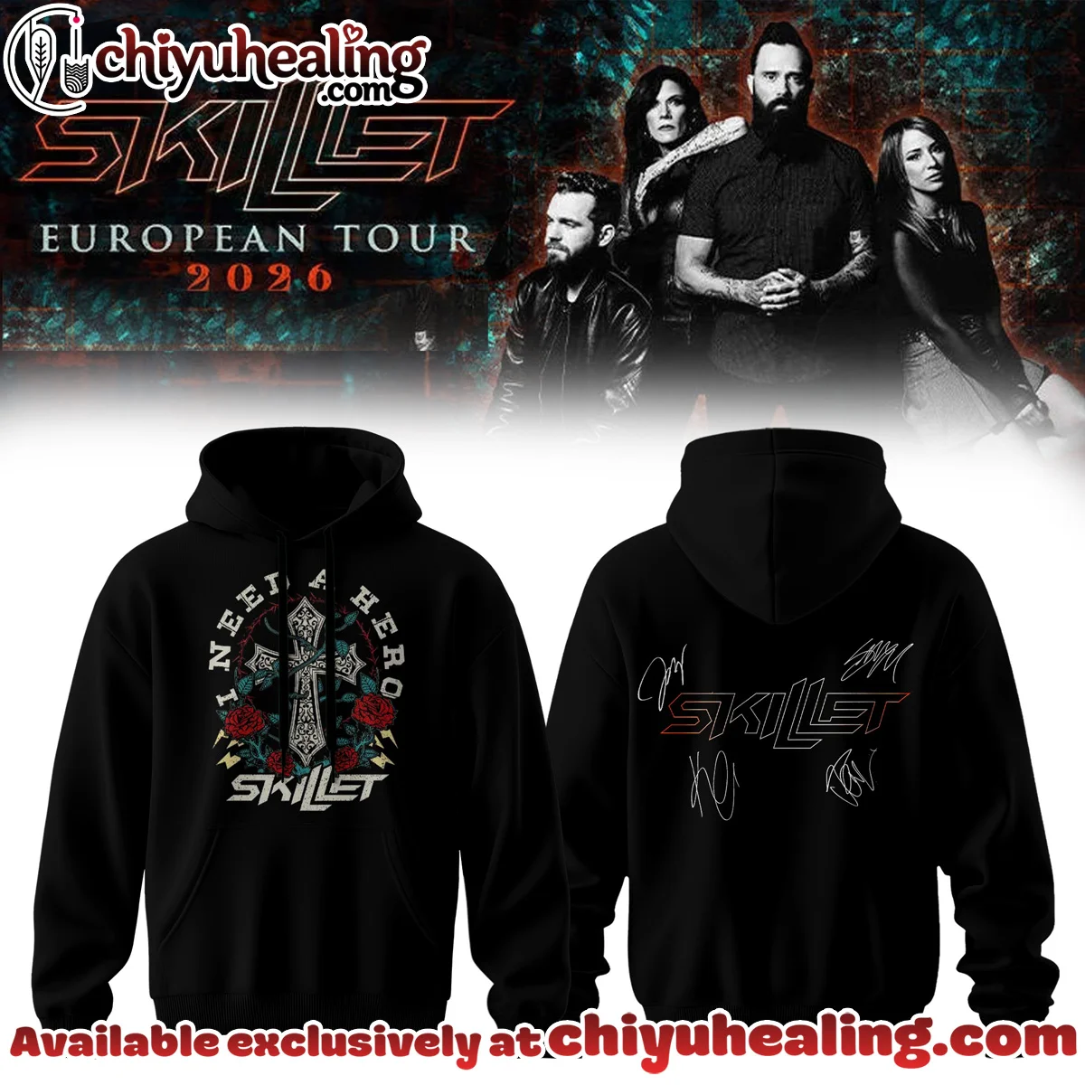 Skillet European Tour Signature T-Shirt & Hoodie (Style 2)