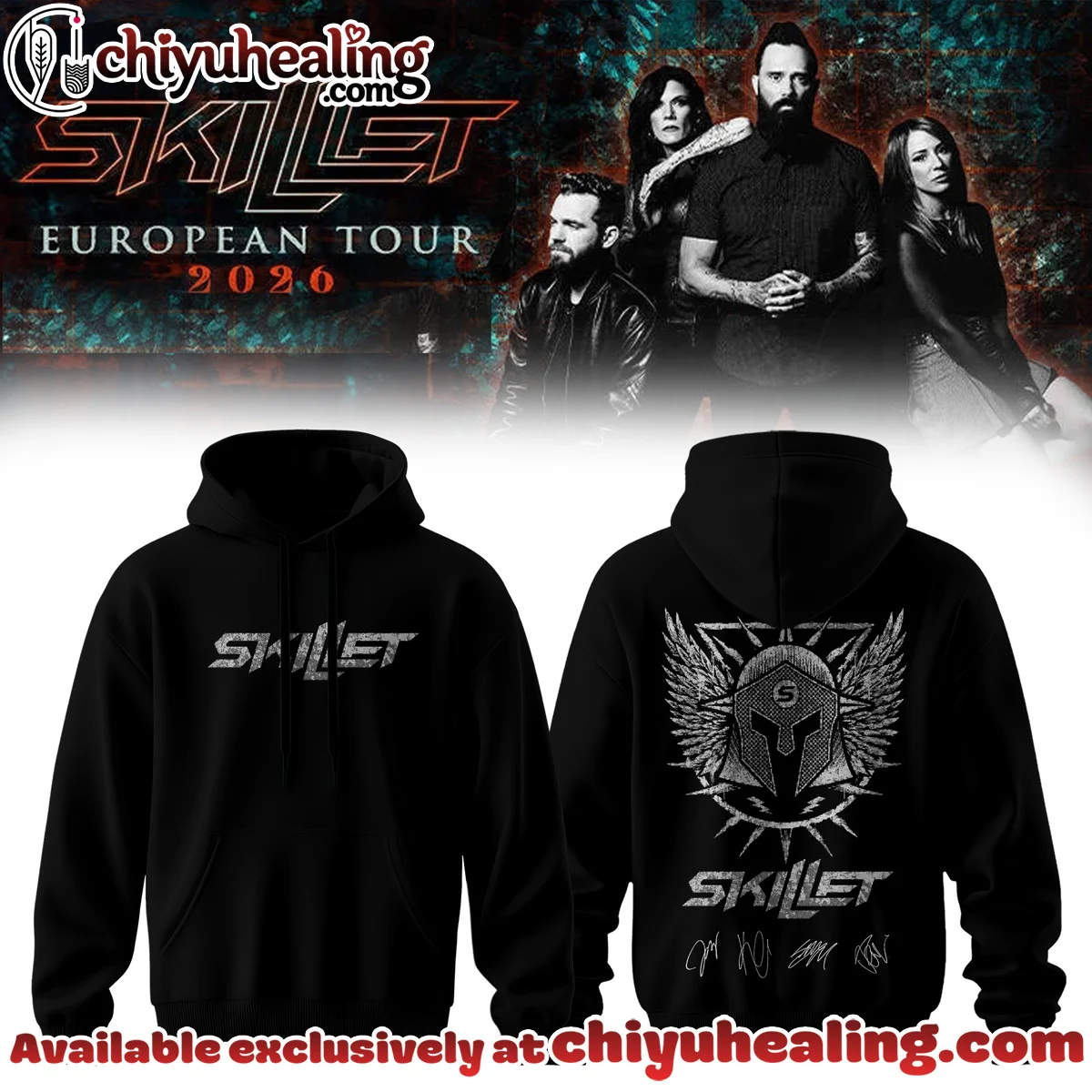 Skillet European Tour Signature T-Shirt & Hoodie (Style 3)