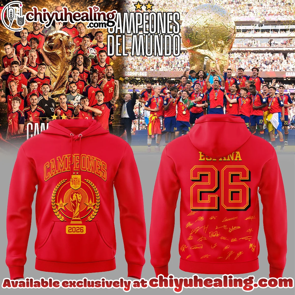 Spain World Cup Champions Shirt & Hoodie [Batch 8]