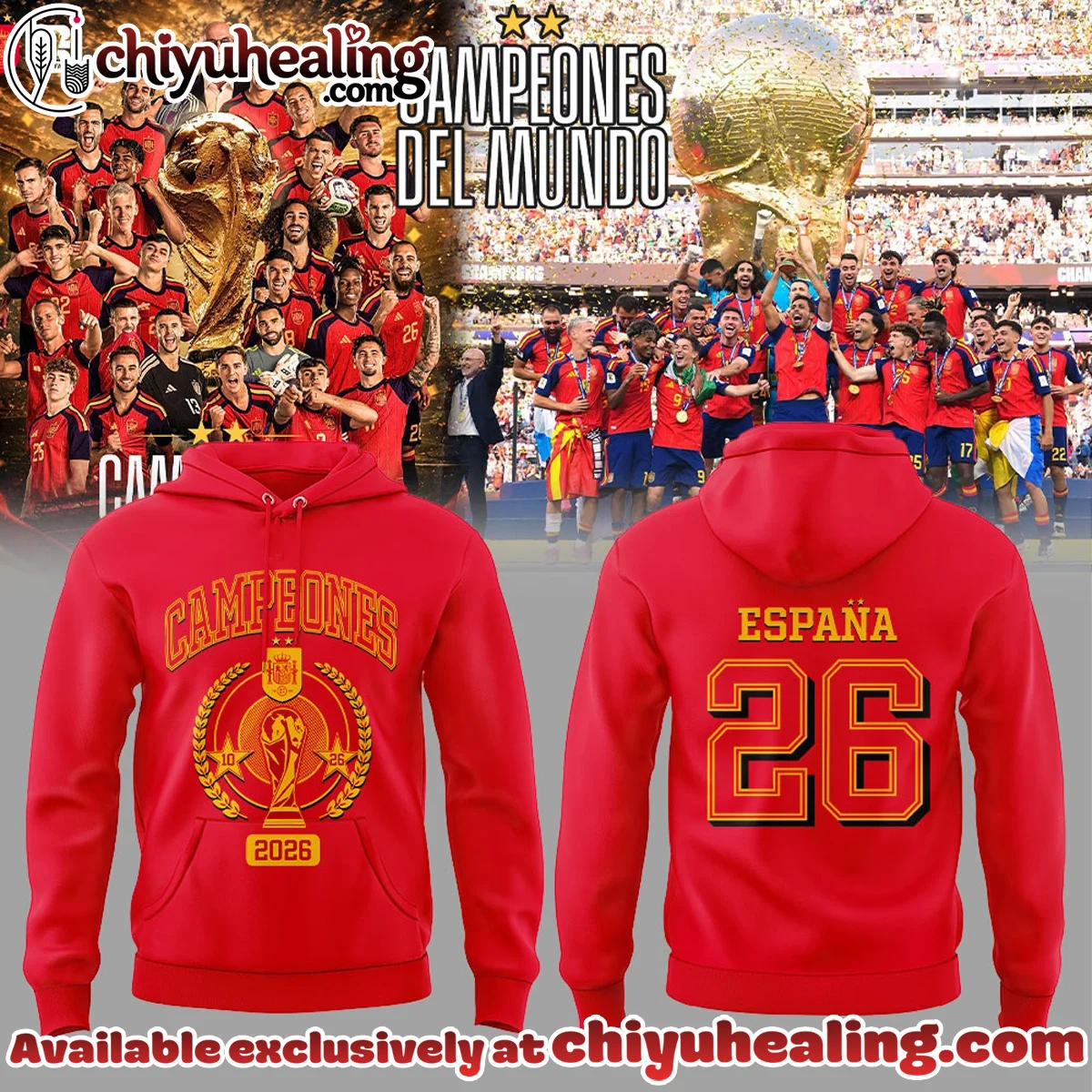 Spain World Cup Champions Shirt & Hoodie - Series 3