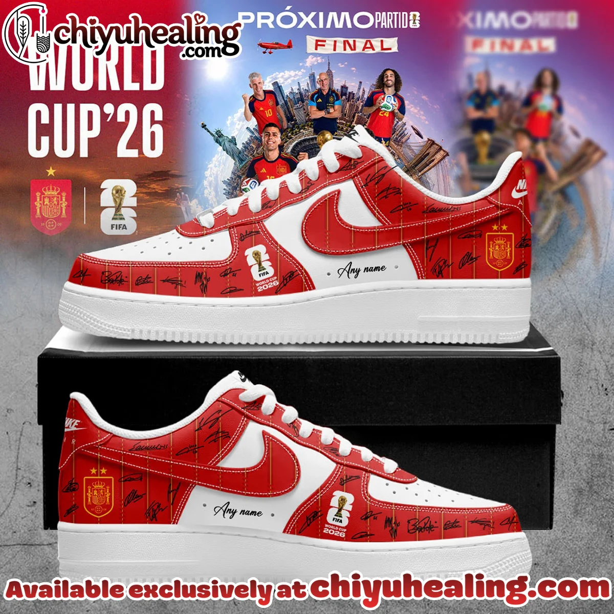 Spain World Cup Champions Signature Custom Air Force 1 & Jordan 1 Shoes [Drop 4]