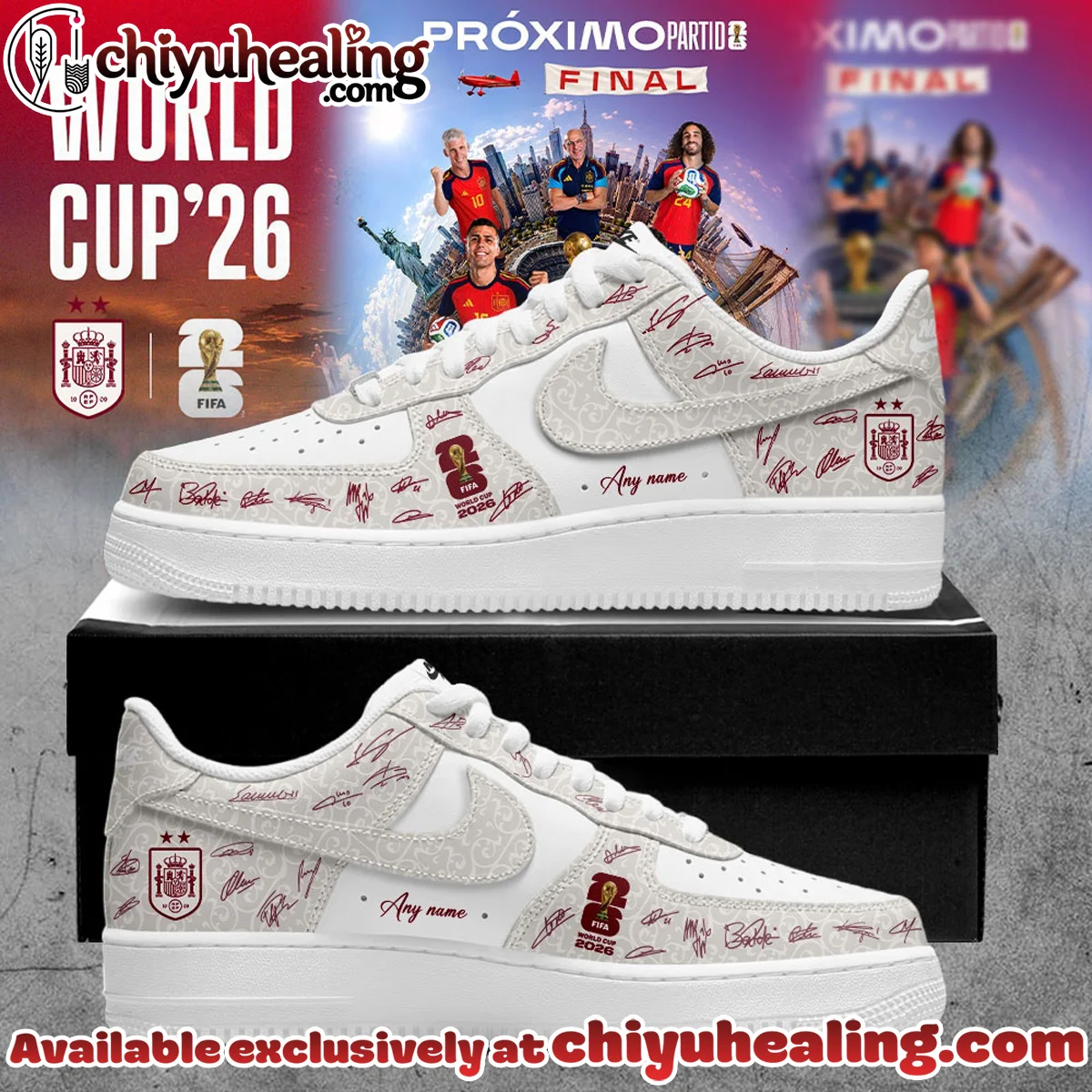 Spain World Cup Champions Signature Custom Air Force 1 & Jordan 1 Shoes - Series 2