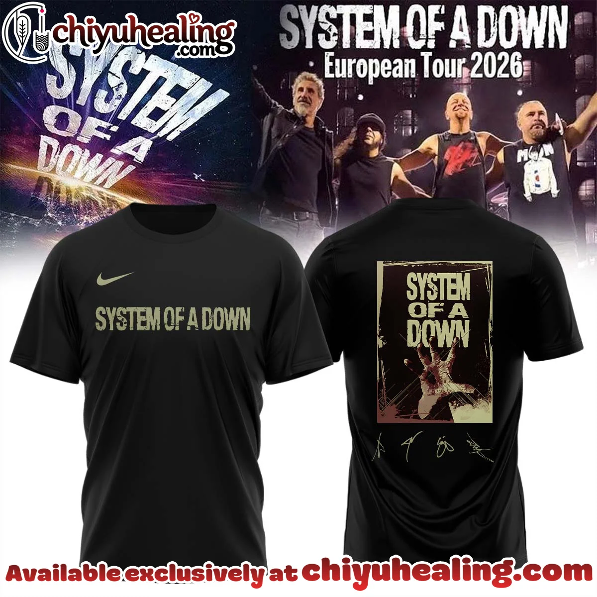 System of a Down Europe UK Stadium Tour Signed T-Shirt & Hoodie - Variant 7