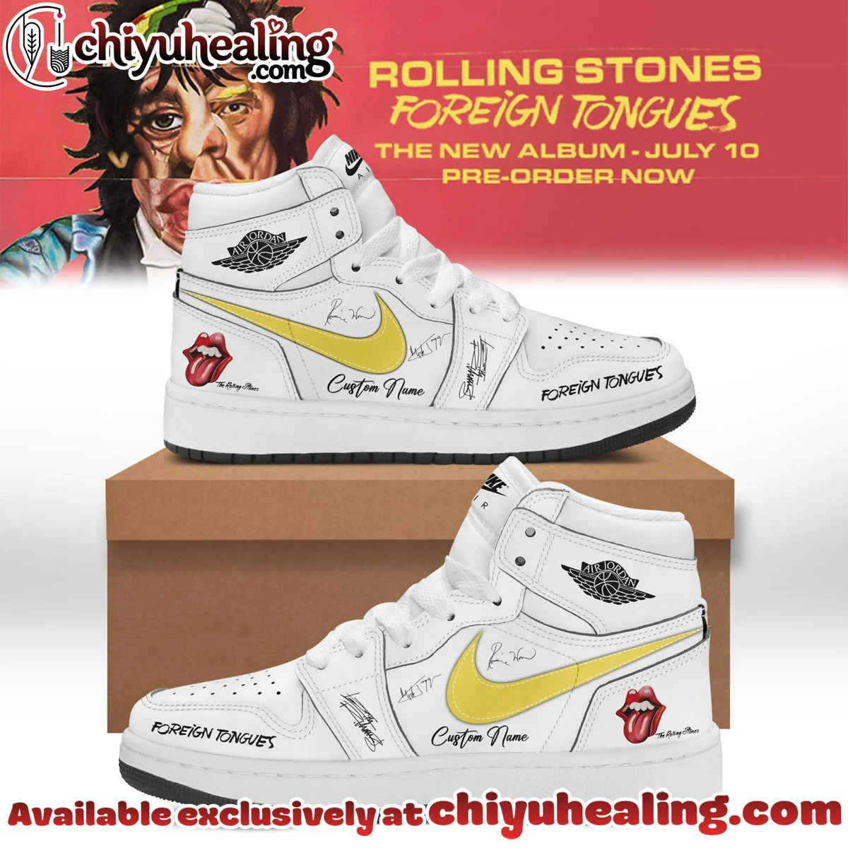 The Rolling Stones Foreign Tongues Album Custom Air Force 1 & Jordan 1 Shoes - Variant 2