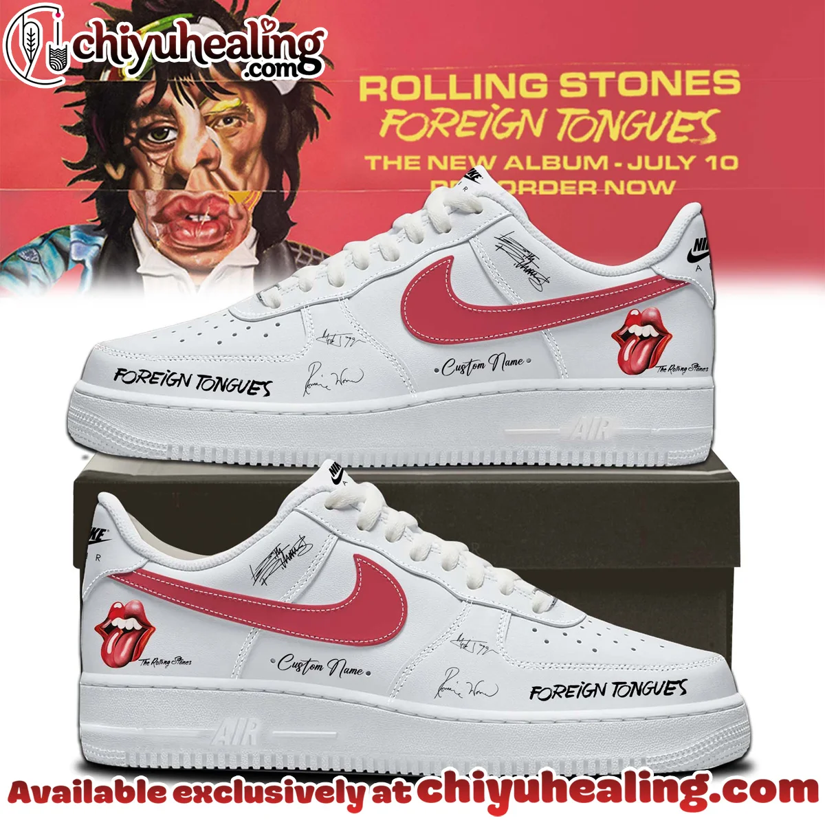 The Rolling Stones Foreign Tongues Album Custom Air Force 1 & Jordan 1 Shoes - Variant 5