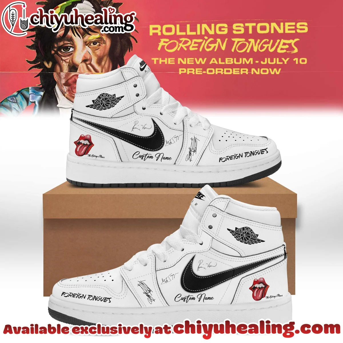 The Rolling Stones Foreign Tongues Album Custom Air Force 1 & Jordan 1 Shoes - Variant 7