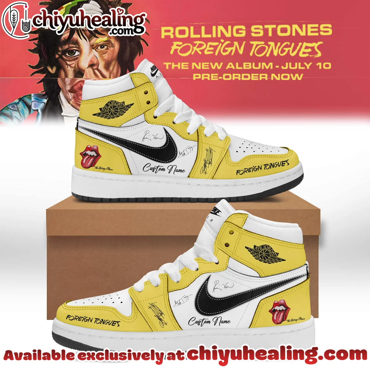 The Rolling Stones Foreign Tongues Custom Air Force 1 & Jordan 1 Shoes (Design 19)