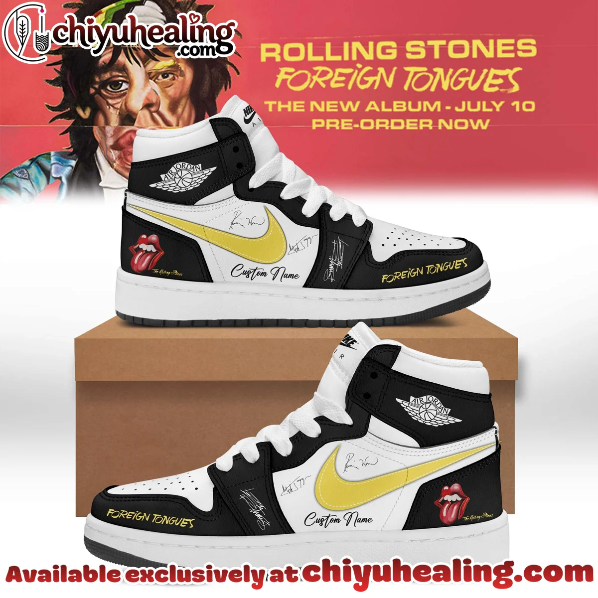 The Rolling Stones Foreign Tongues Custom Air Force 1 & Jordan 1 Shoes [Drop 17]