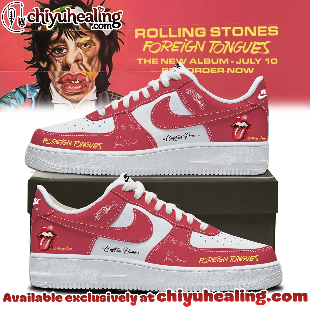 The Rolling Stones Foreign Tongues Custom Air Force 1 & Jordan 1 Shoes [Drop 6]