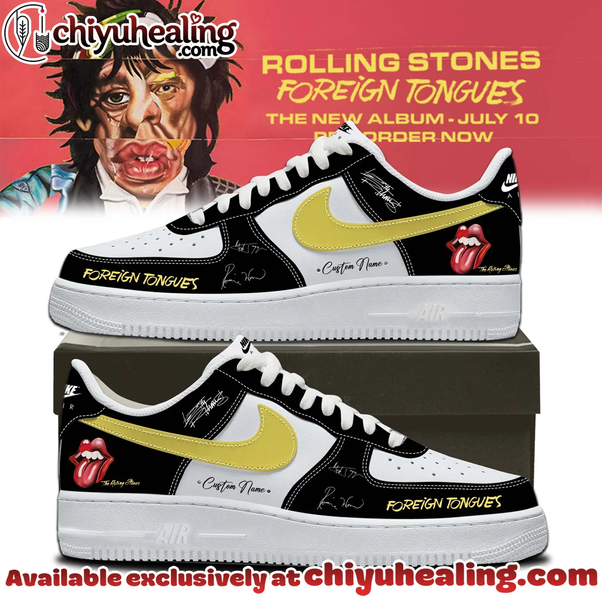 The Rolling Stones Foreign Tongues Custom Air Force 1 & Jordan 1 Shoes (Release 16)