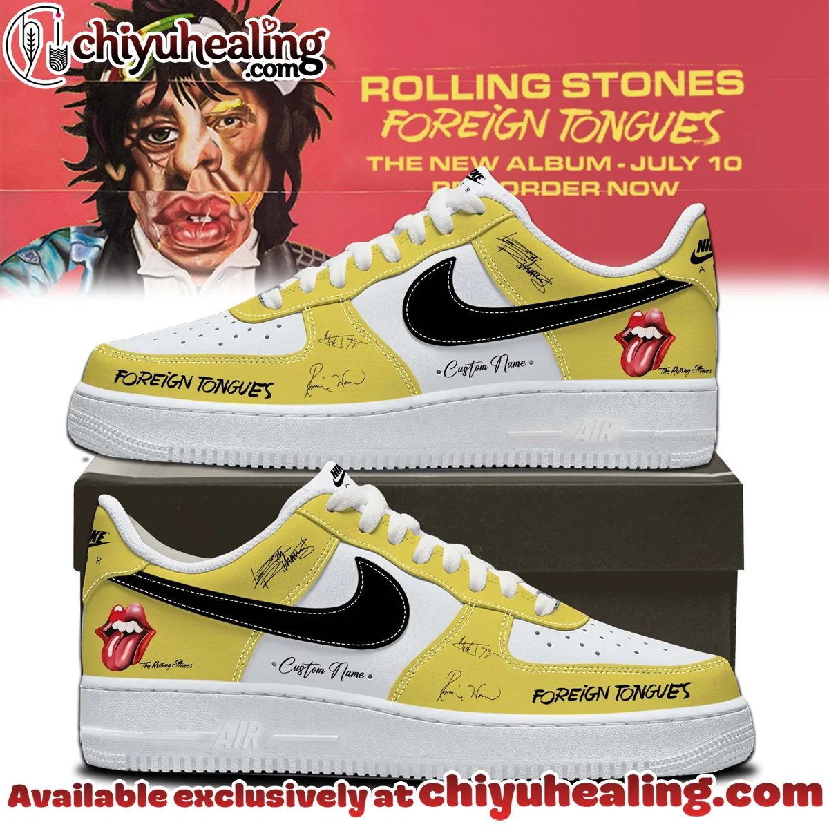 The Rolling Stones Foreign Tongues Custom Air Force 1 & Jordan 1 Shoes (Release 18)