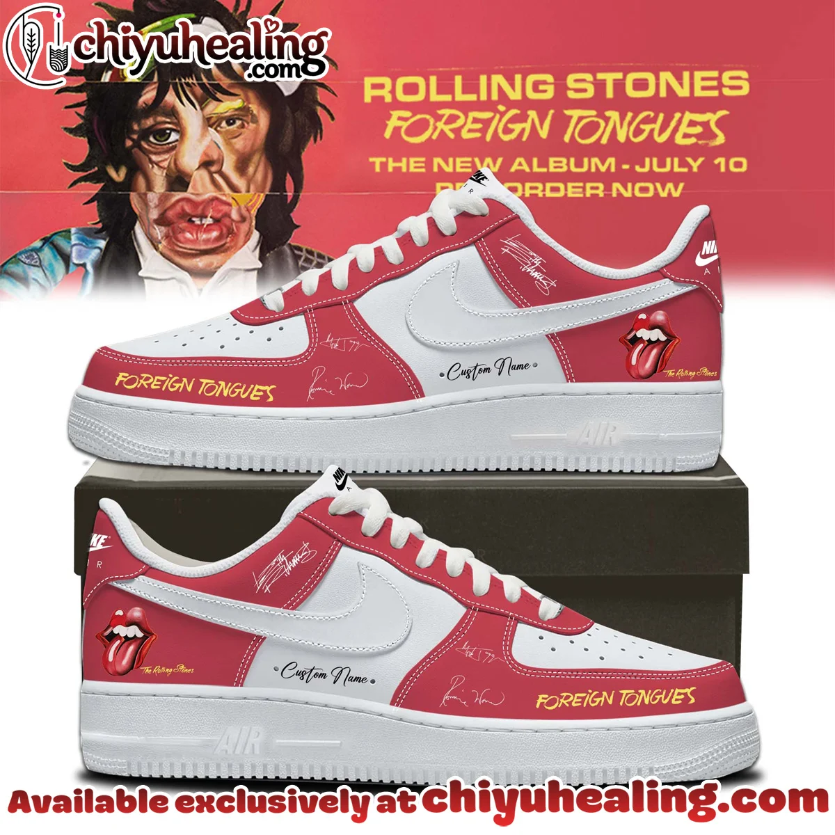 The Rolling Stones Foreign Tongues Custom Air Force 1 & Jordan 1 Shoes (Release 9)