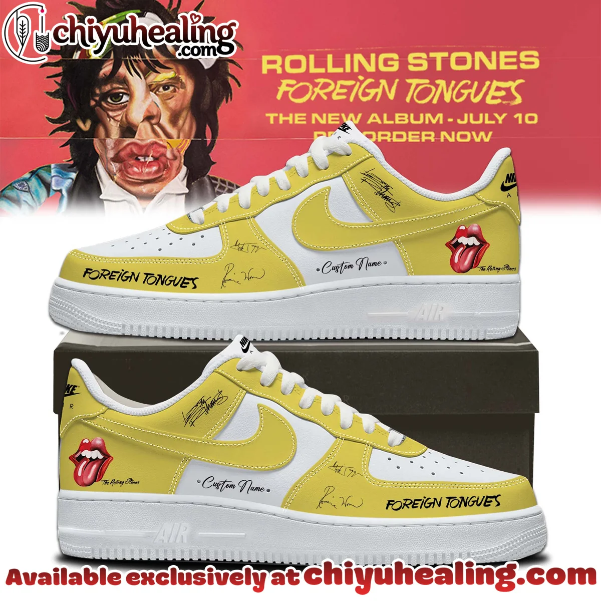The Rolling Stones Foreign Tongues Custom Air Force 1 & Jordan 1 Shoes (Style 7)