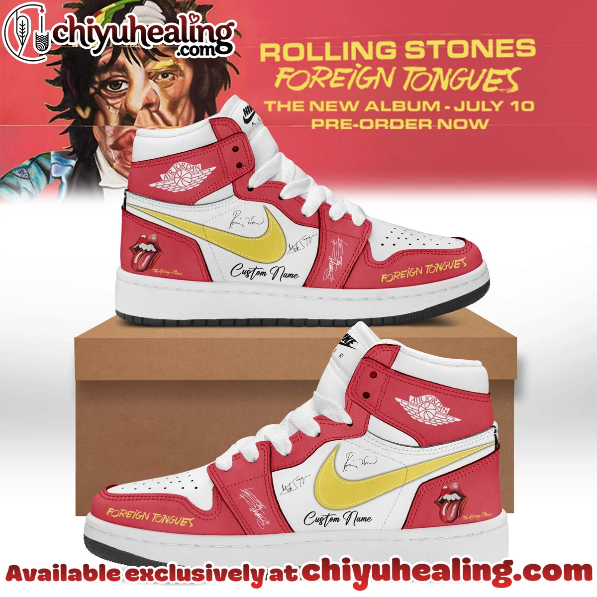 The Rolling Stones Foreign Tongues Custom Air Force 1 & Jordan 1 Shoes - Variant 4