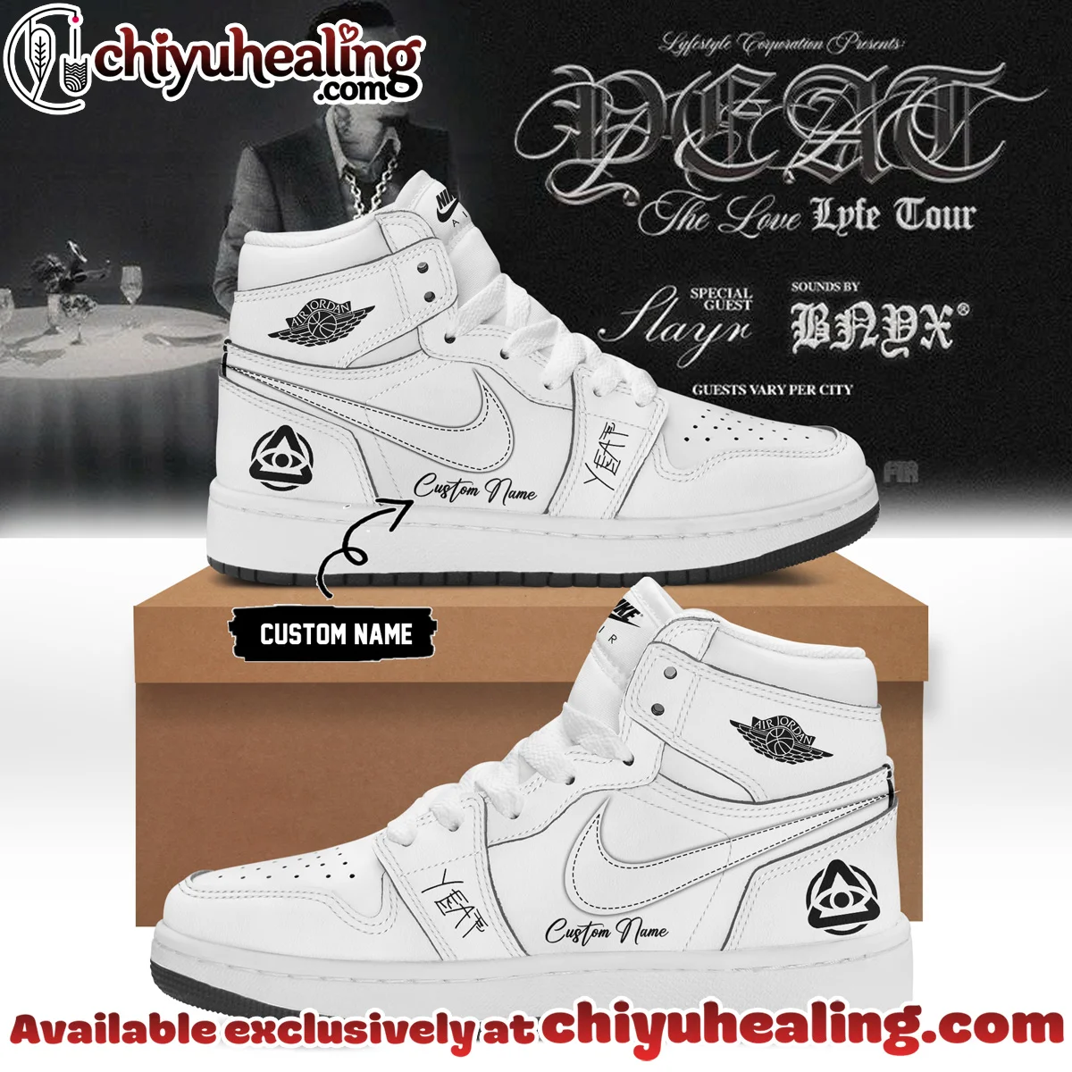 YEAT LOVELYFE Tour Signed Custom Air Force 1 & Jordan 1 Shoes [Batch 28]