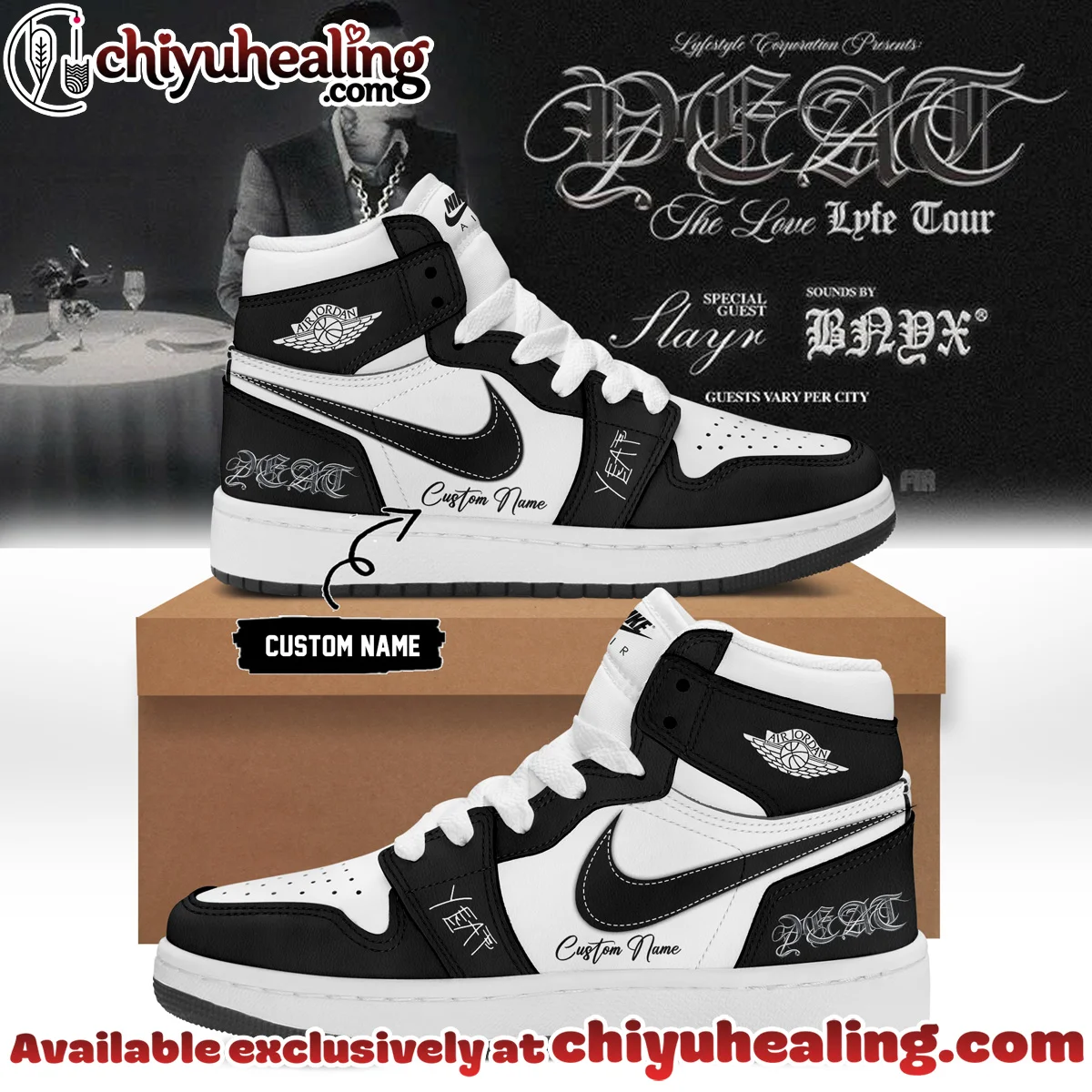YEAT LOVELYFE Tour Signed Custom Air Force 1 & Jordan 1 Shoes [Drop 18]