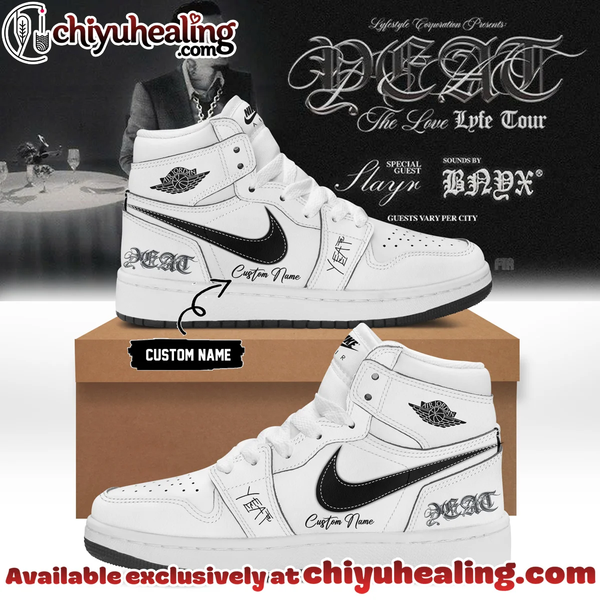 YEAT LOVELYFE Tour Signed Custom Air Force 1 & Jordan 1 Shoes [Drop 2]