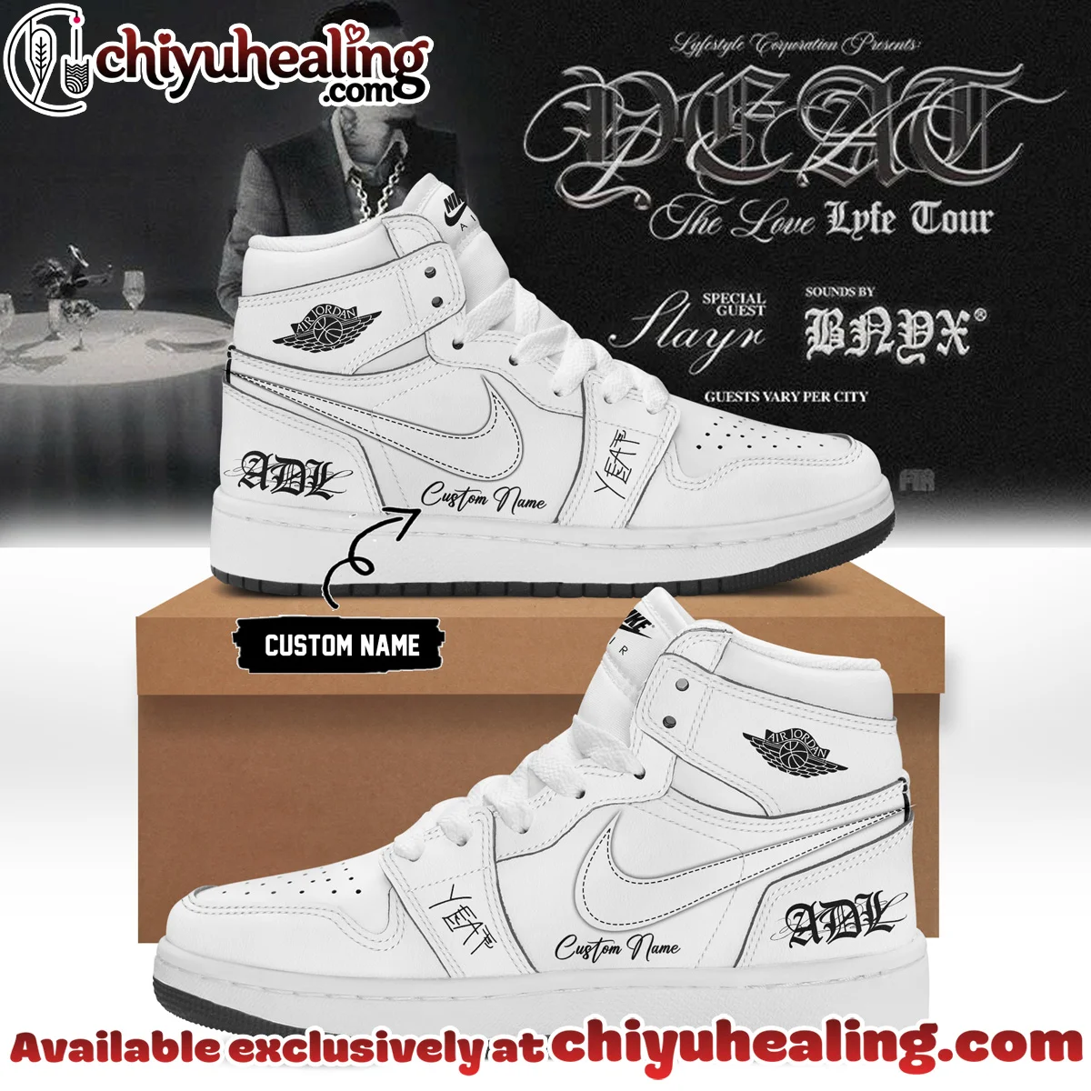 YEAT LOVELYFE Tour Signed Custom Air Force 1 & Jordan 1 Shoes [Drop 7]