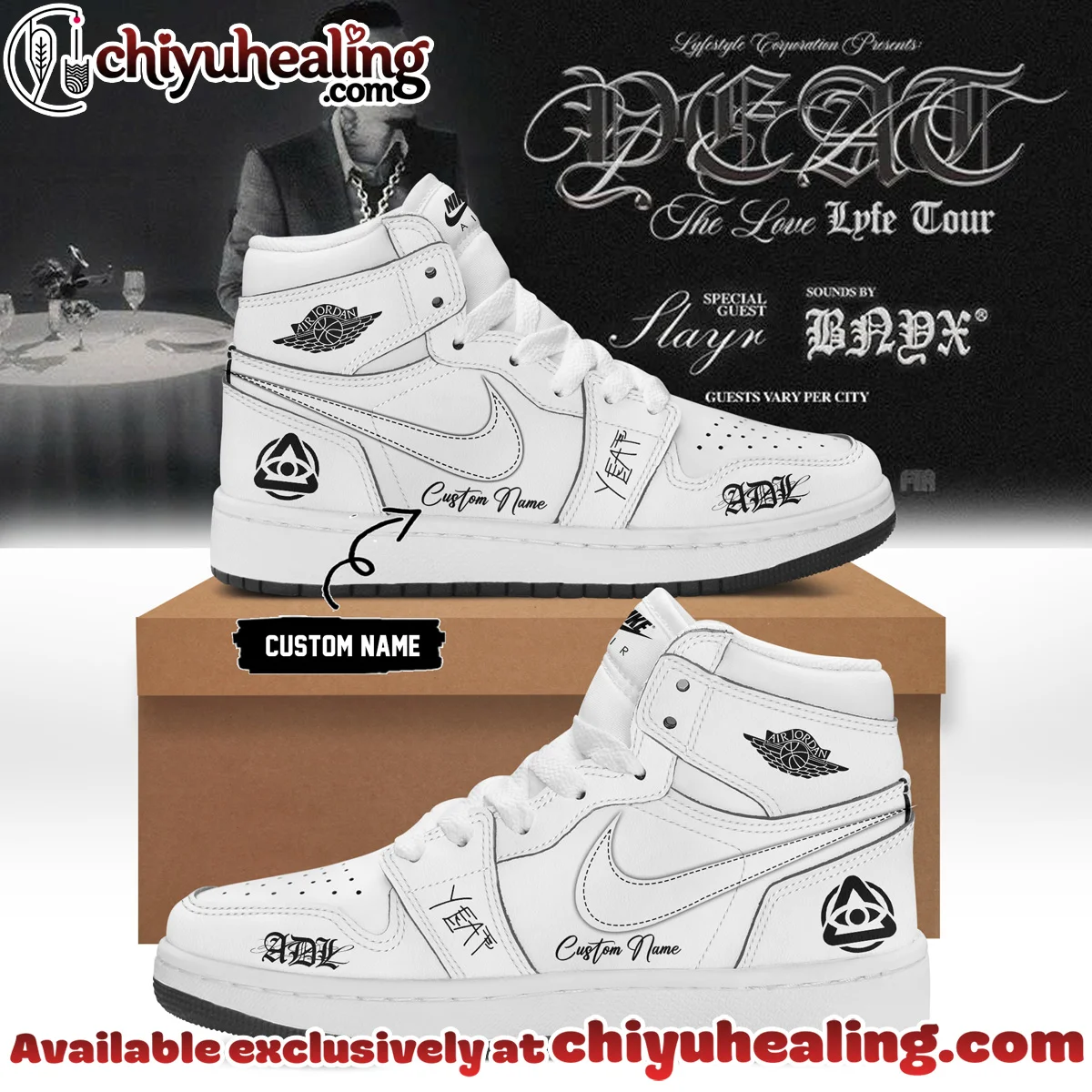 YEAT LOVELYFE Tour Signed Custom Air Force 1 & Jordan 1 Shoes - Part 26
