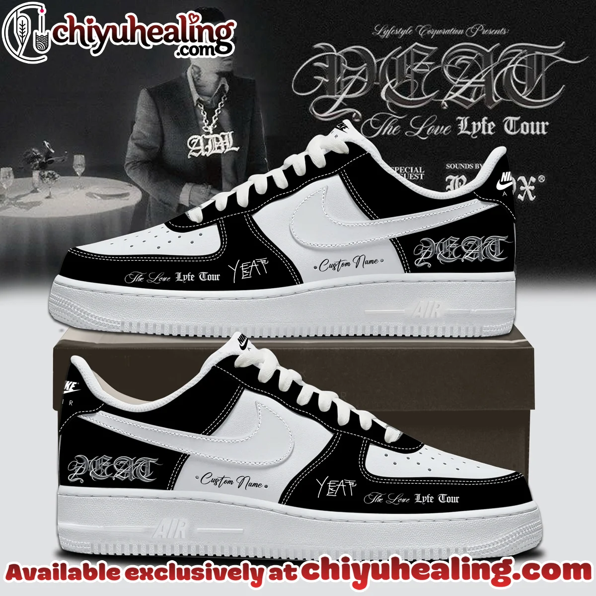 YEAT LOVELYFE Tour Signed Custom Air Force 1 & Jordan 1 Shoes - Part 3