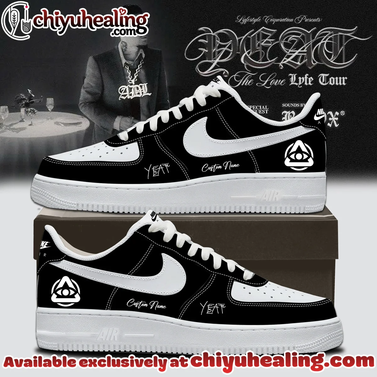 YEAT LOVELYFE Tour Signed Custom Air Force 1 & Jordan 1 Shoes (Release 6)