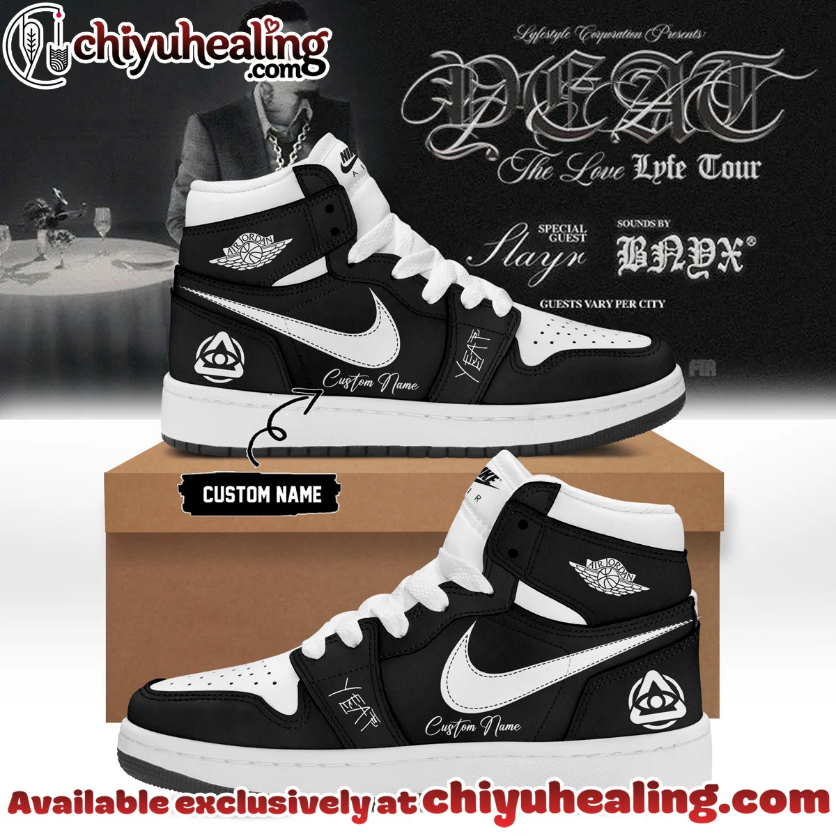 YEAT LOVELYFE Tour Signed Custom Air Force 1 & Jordan 1 Shoes - Series 26