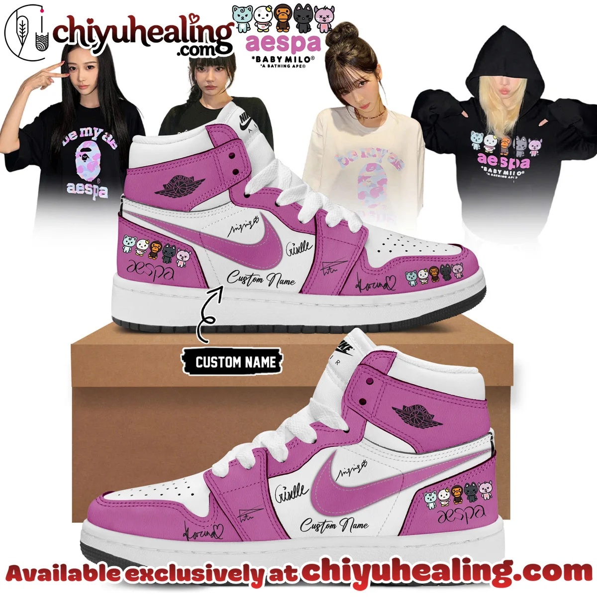 aespa x BAPE Signed Custom Air Force 1 & Jordan 1 Shoes - Part 18