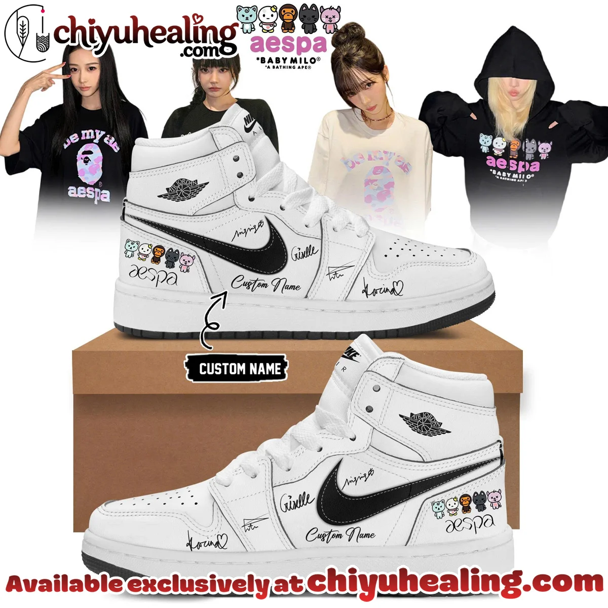 aespa x BAPE Signed Custom Air Force 1 & Jordan 1 Shoes - Part 21