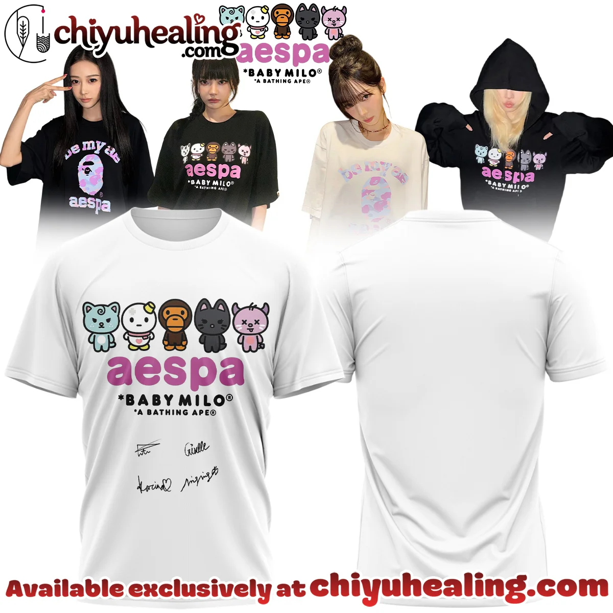 aespa x BAPE Signed Shirt & Hoodie (Style 7)