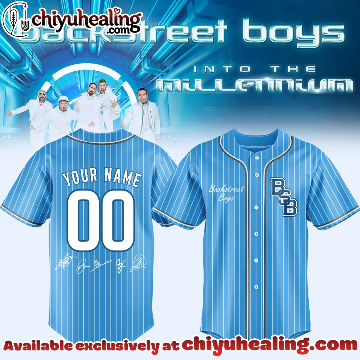 Backstreet Boys Into The Millennium Signature Baseball Jersey - Variant 4