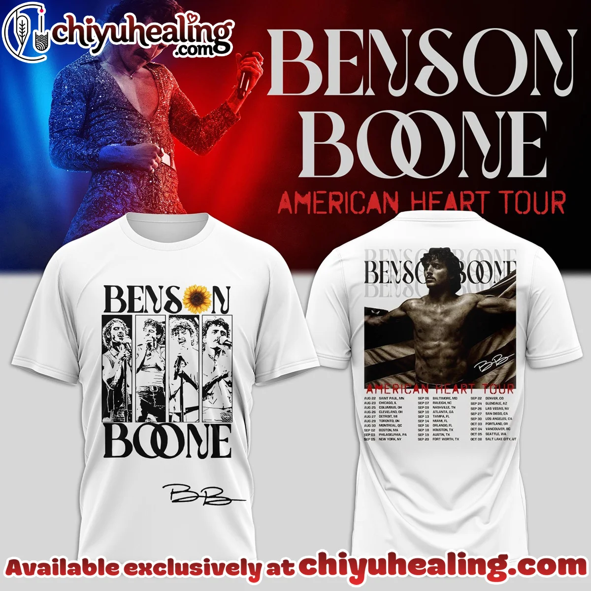 Benson Boone American Heart Tour T-Shirt & Hoodie - Part 16