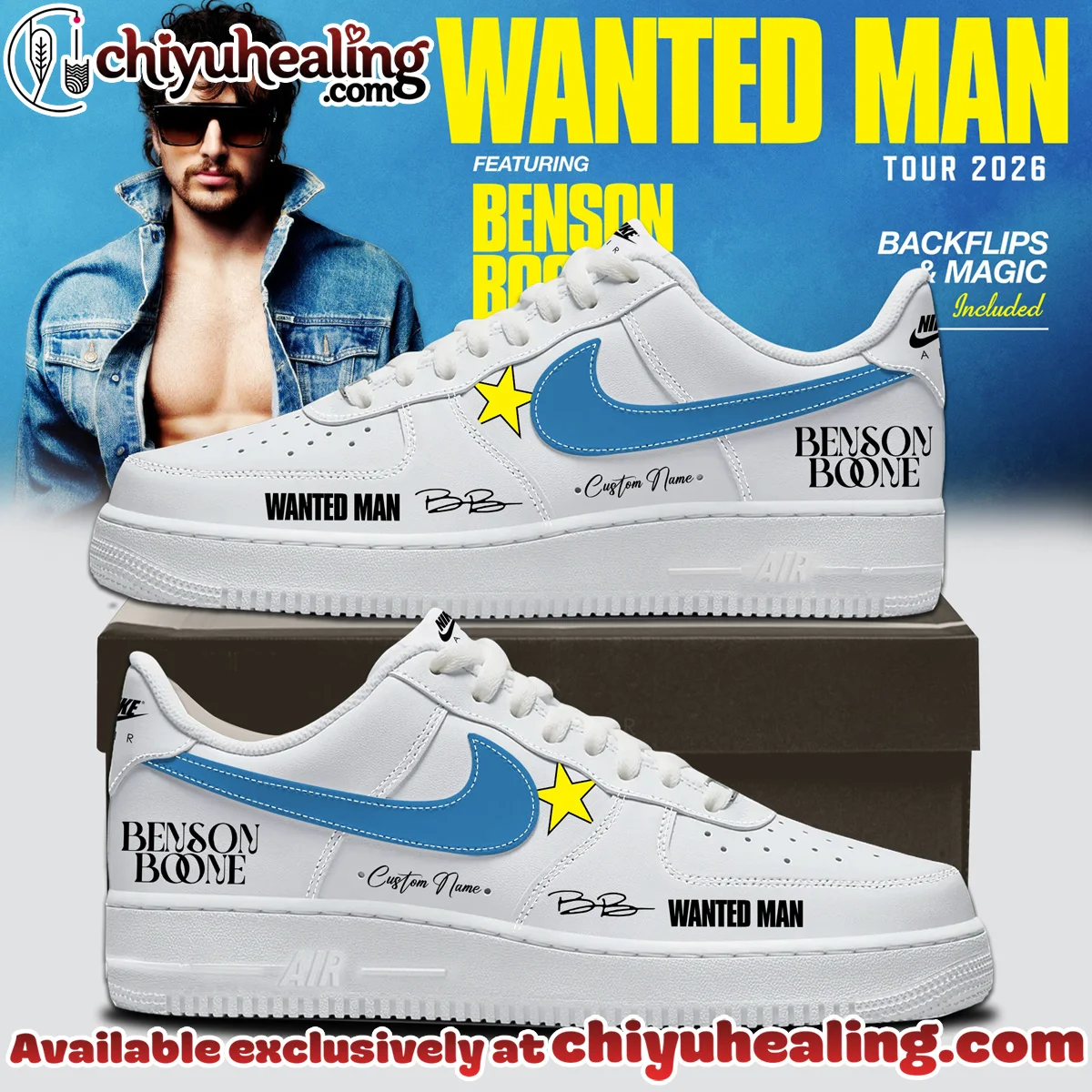 Benson Boone Wanted Man Custom Air Force 1 & Jordan 1 Shoes [Batch 4]