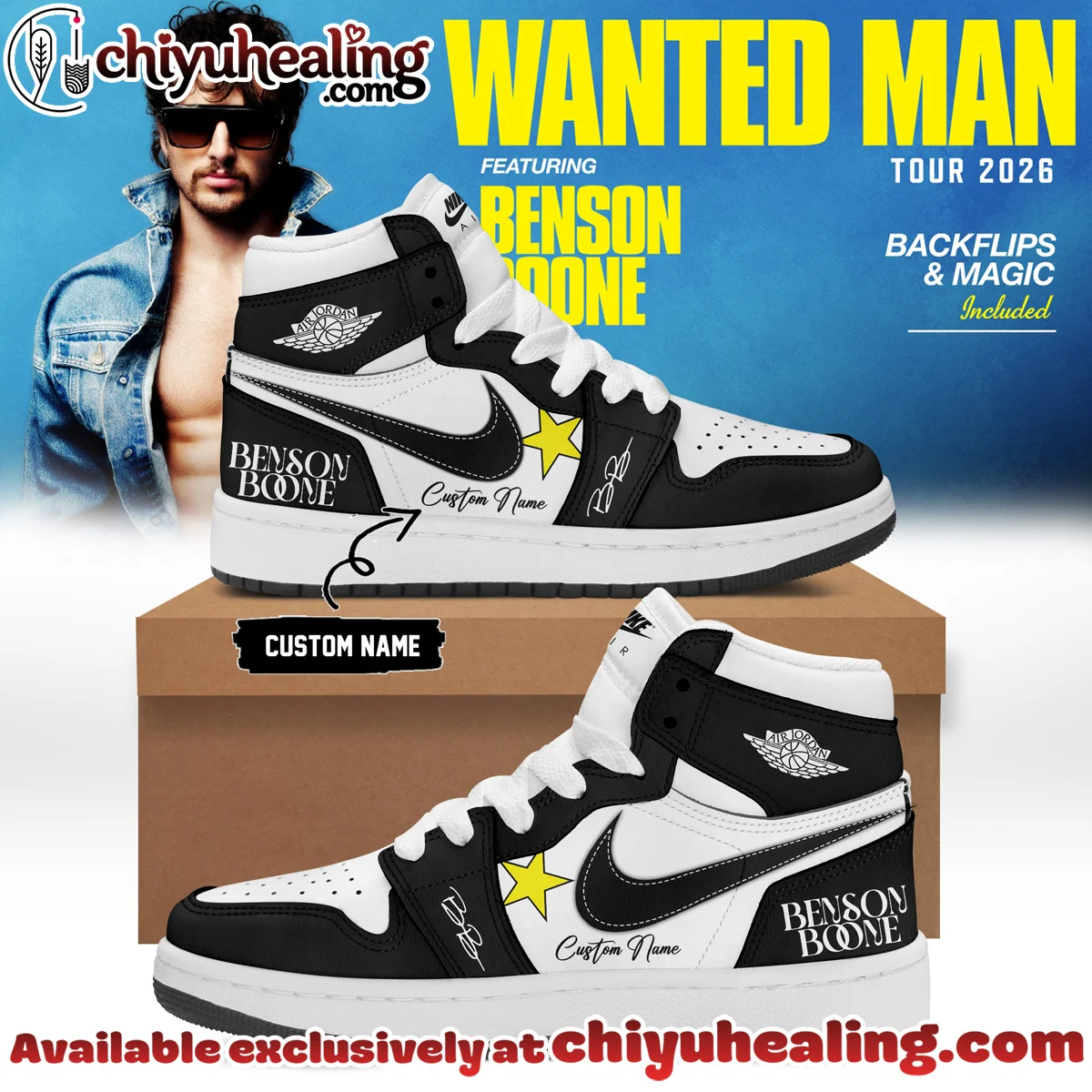 Benson Boone Wanted Man Custom Air Force 1 & Jordan 1 Shoes [Batch 7]