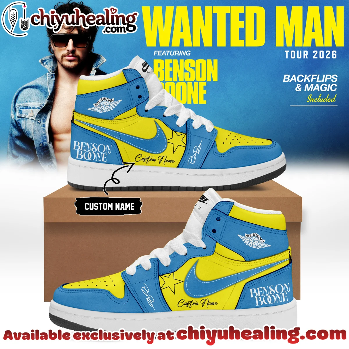 Benson Boone Wanted Man Custom Air Force 1 & Jordan 1 Shoes [Batch 8]