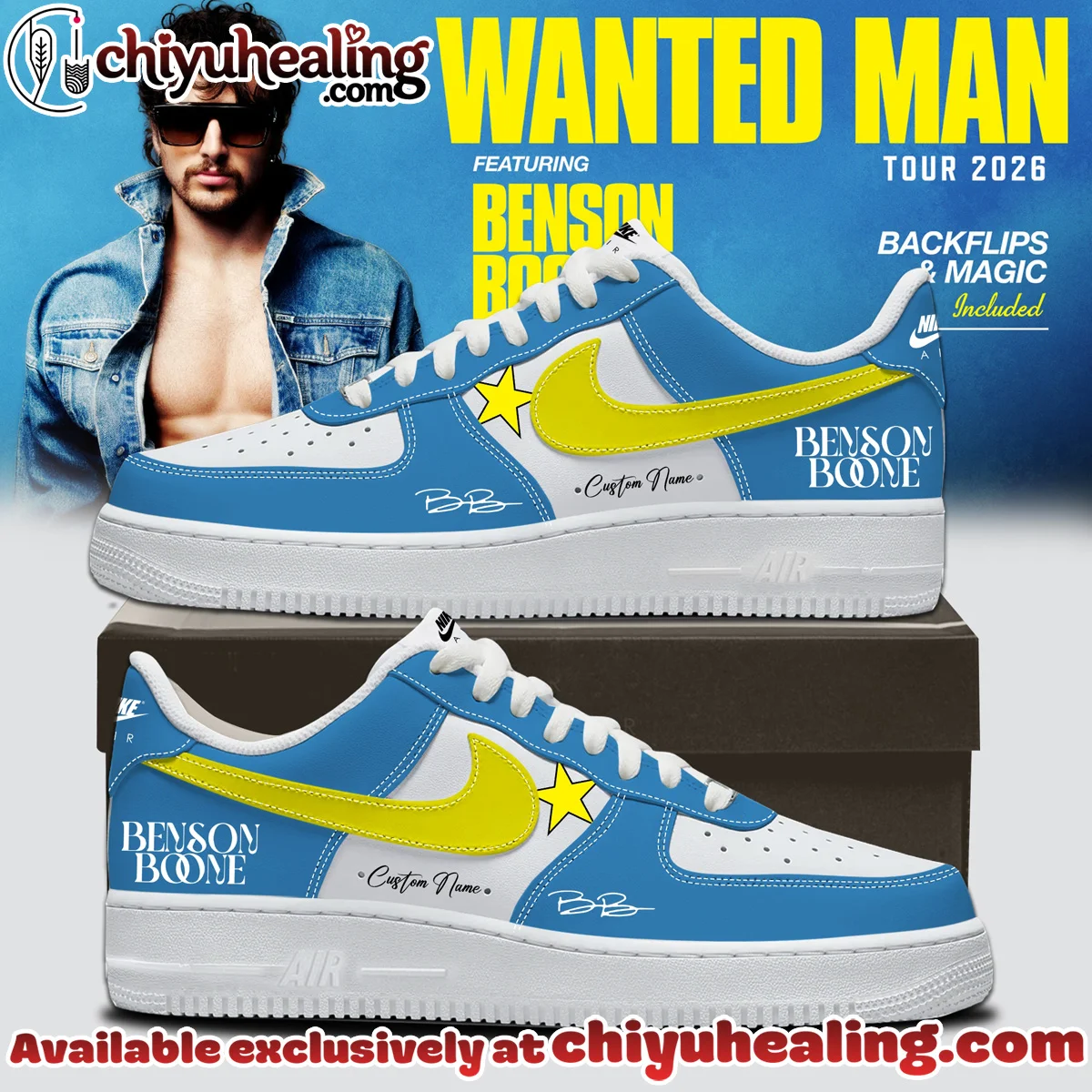 Benson Boone Wanted Man Custom Air Force 1 & Jordan 1 Shoes [Drop 14]