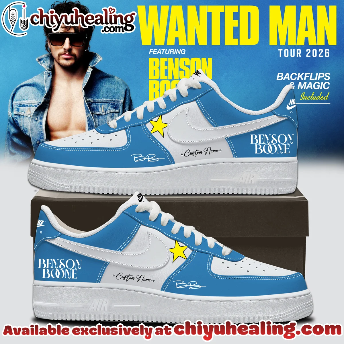 Benson Boone Wanted Man Custom Air Force 1 & Jordan 1 Shoes [Drop 20]