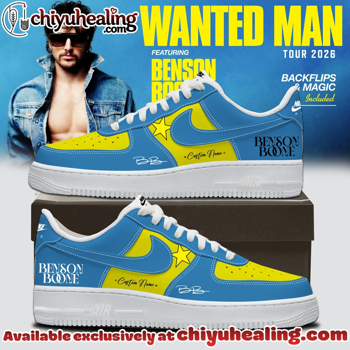 Benson Boone Wanted Man Custom Air Force 1 & Jordan 1 Shoes [Drop 6]
