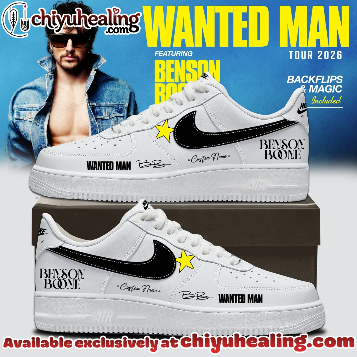 Benson Boone Wanted Man Custom Air Force 1 & Jordan 1 Shoes - Part 1