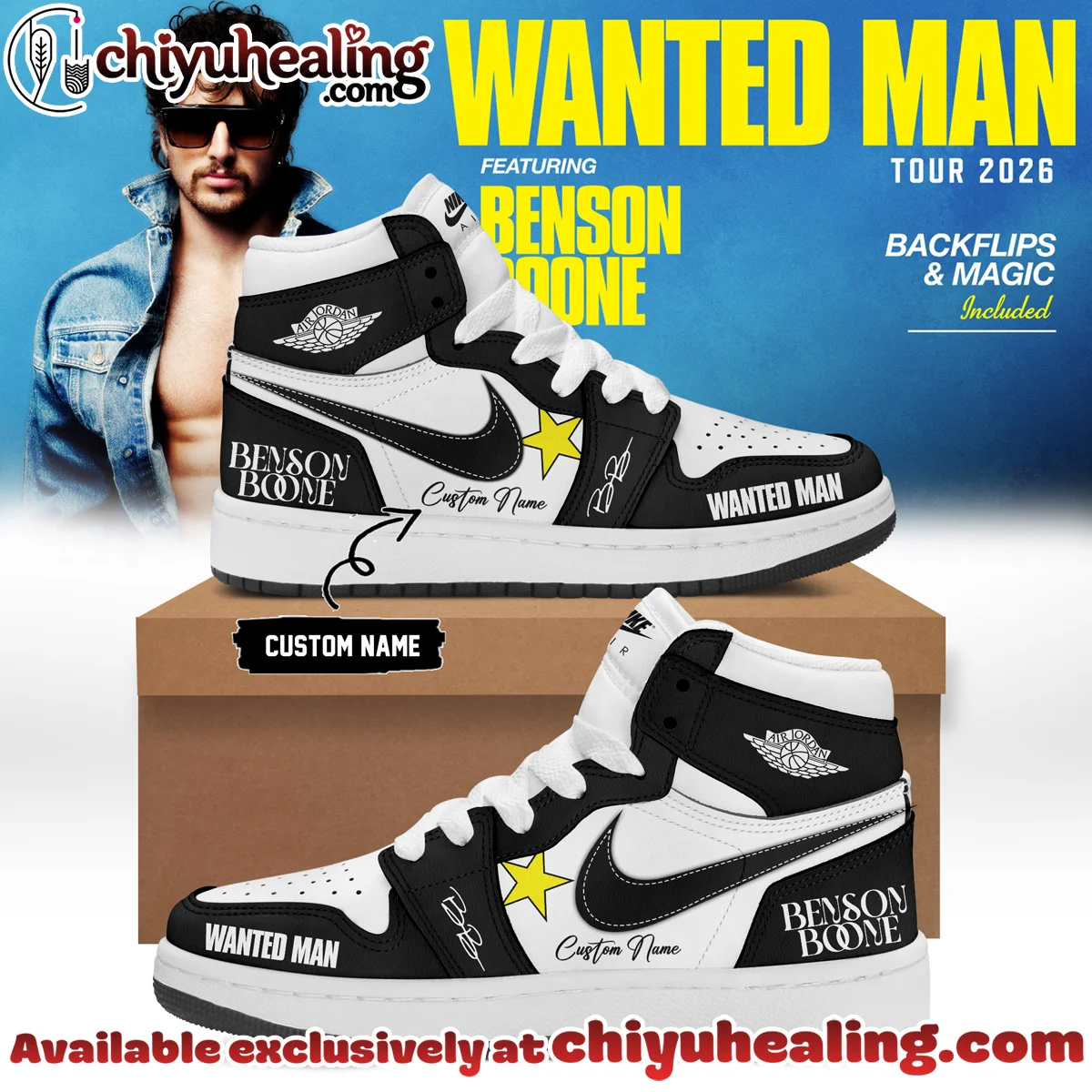 Benson Boone Wanted Man Custom Air Force 1 & Jordan 1 Shoes - Part 11