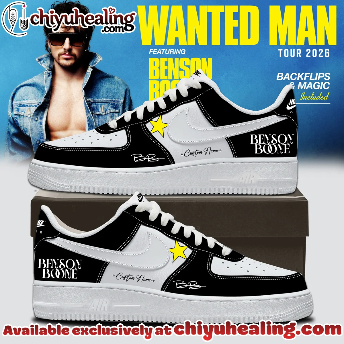 Benson Boone Wanted Man Custom Air Force 1 & Jordan 1 Shoes - Series 1