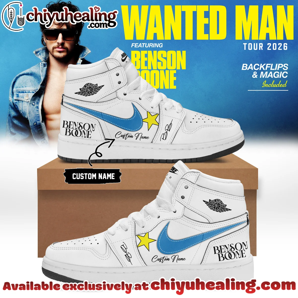 Benson Boone Wanted Man Custom Air Force 1 & Jordan 1 Shoes - Variant 10