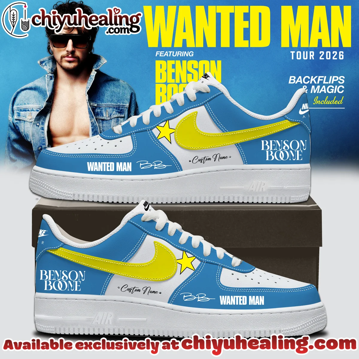 Benson Boone Wanted Man Custom Air Force 1 & Jordan 1 Shoes - Variant 18