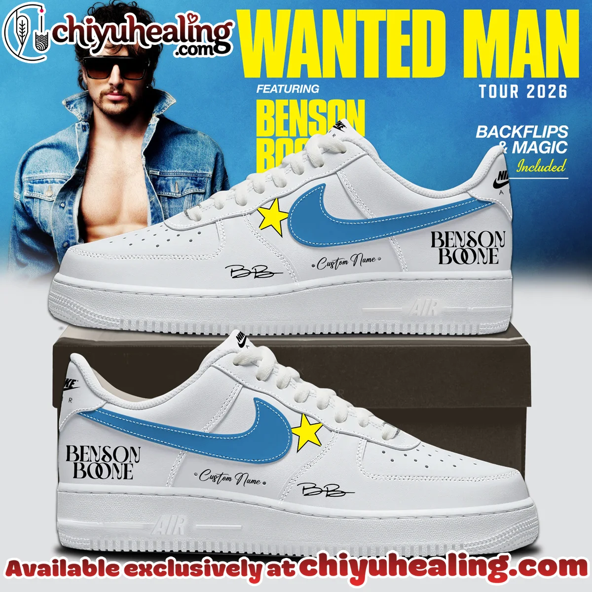Benson Boone Wanted Man Custom Air Force 1 & Jordan 1 Shoes - Variant 22