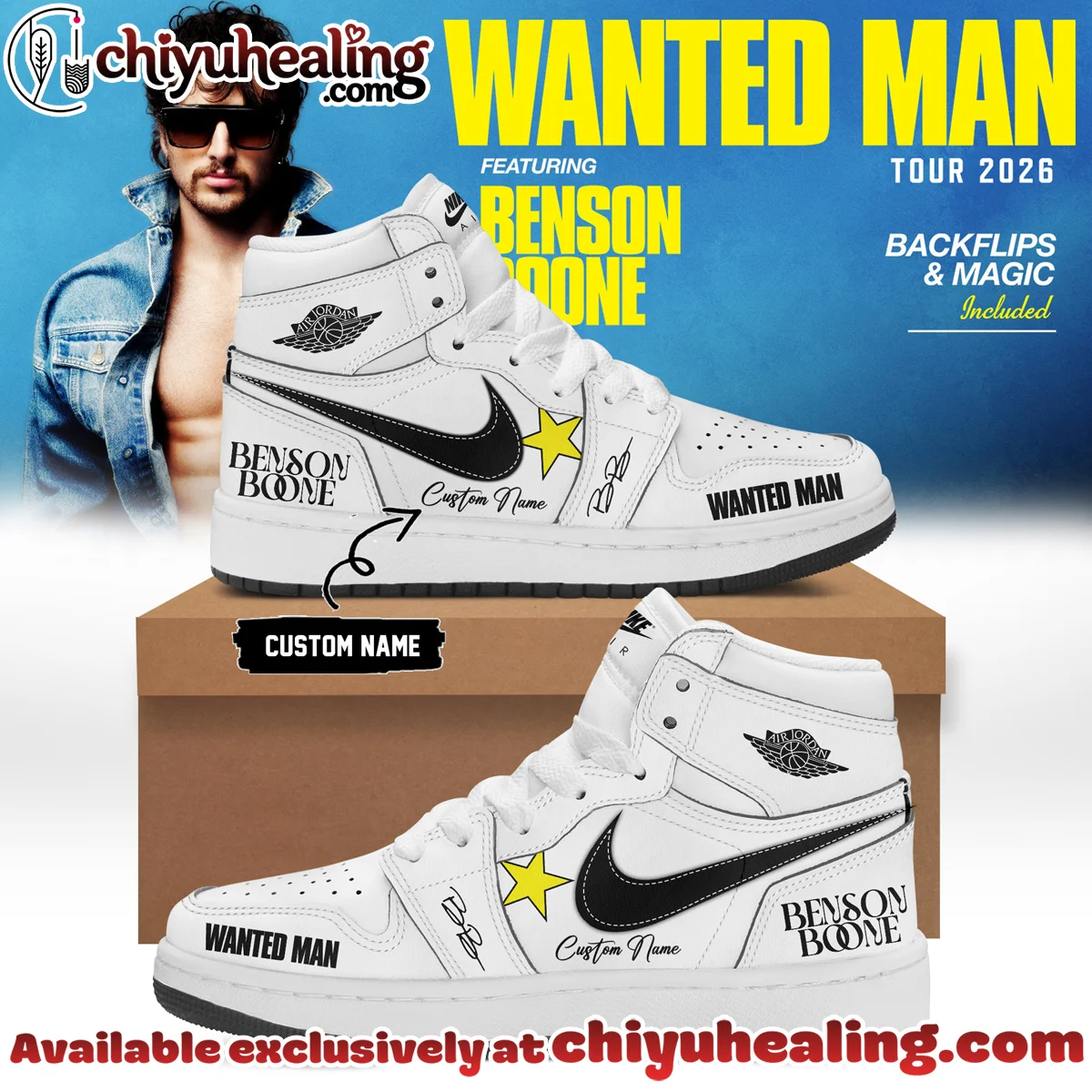 Benson Boone Wanted Man Custom Air Force 1 & Jordan 1 Shoes - Variant 26
