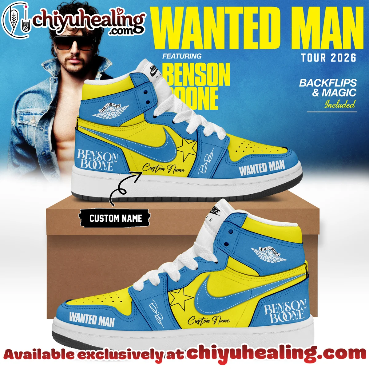 Benson Boone Wanted Man Custom Air Force 1 & Jordan 1 Shoes - Variant 29
