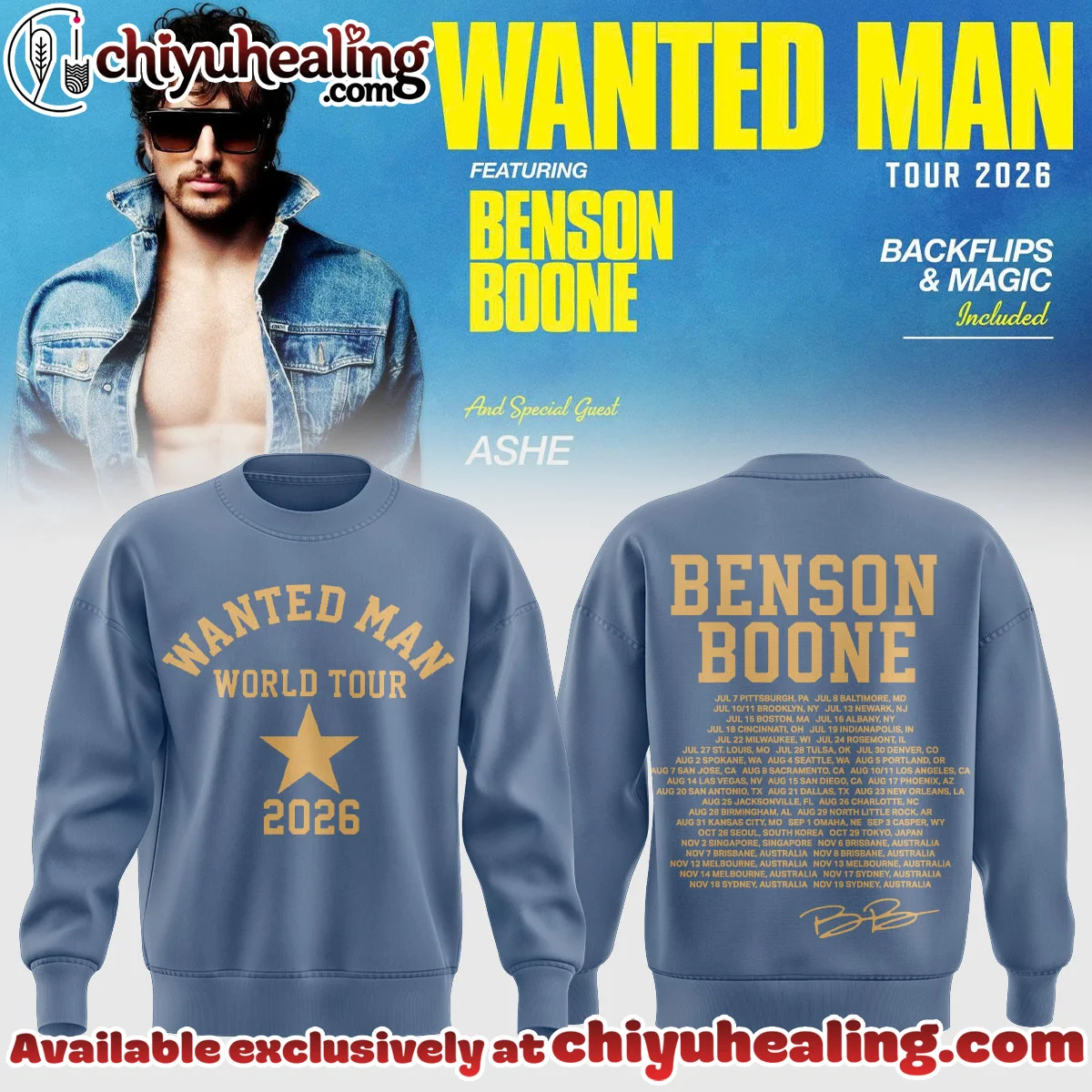 Benson Boone Wanted Man T-Shirt & Hoodie (Style 7)