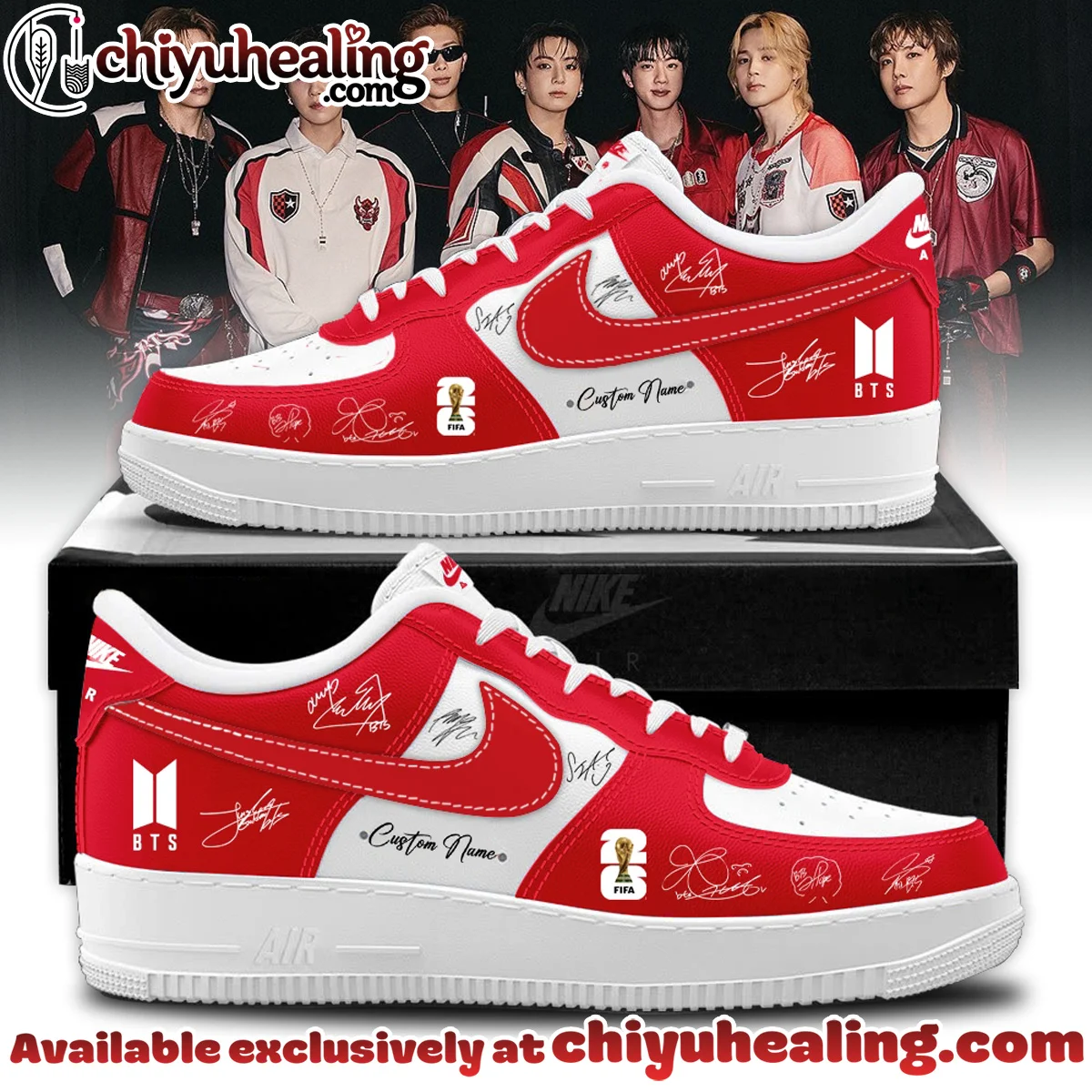 BTS FIFA World Cup Finals Half-Time Show Custom Air Force 1 & Jordan 1 Shoes [Batch 6]