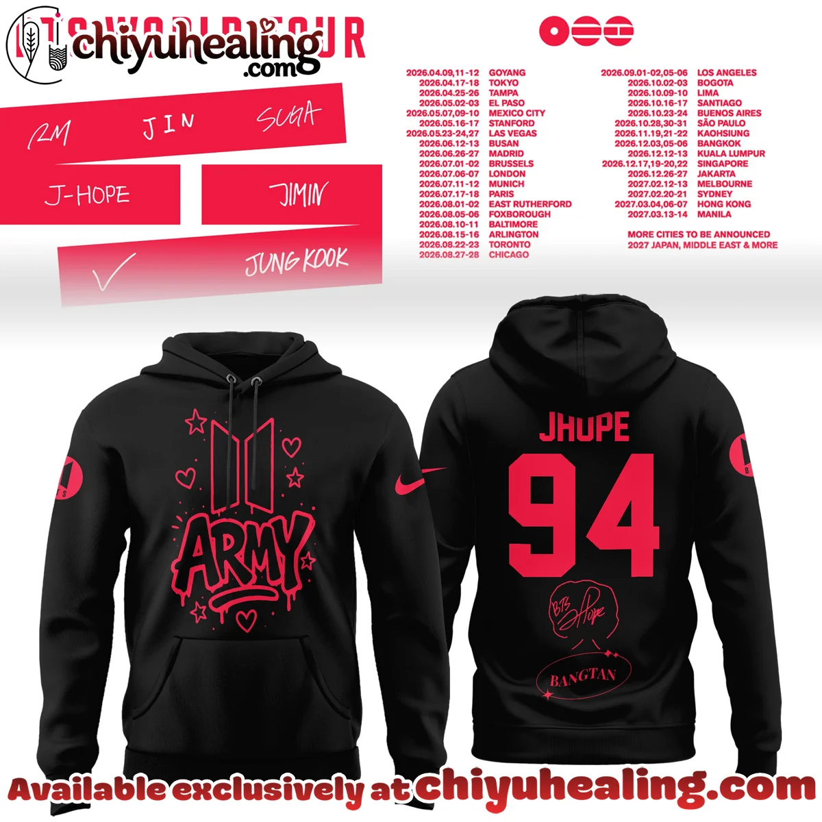 BTS JHope World Tour Shirt & Hoodie