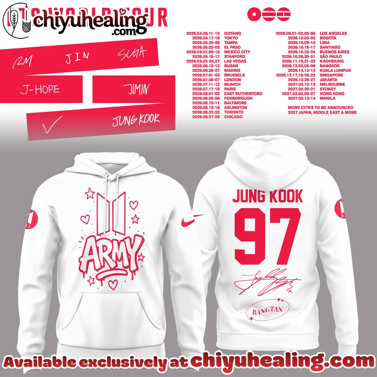 BTS Jung Kook World Tour Shirt & Hoodie